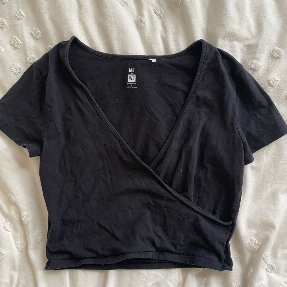 Black wrap top from Pac-Sun
